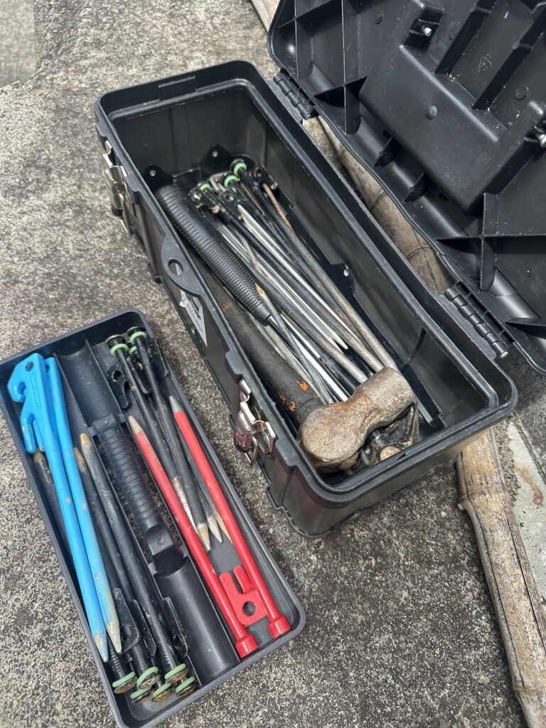 蛍光パーツ付きの30cm鍛造ペグ